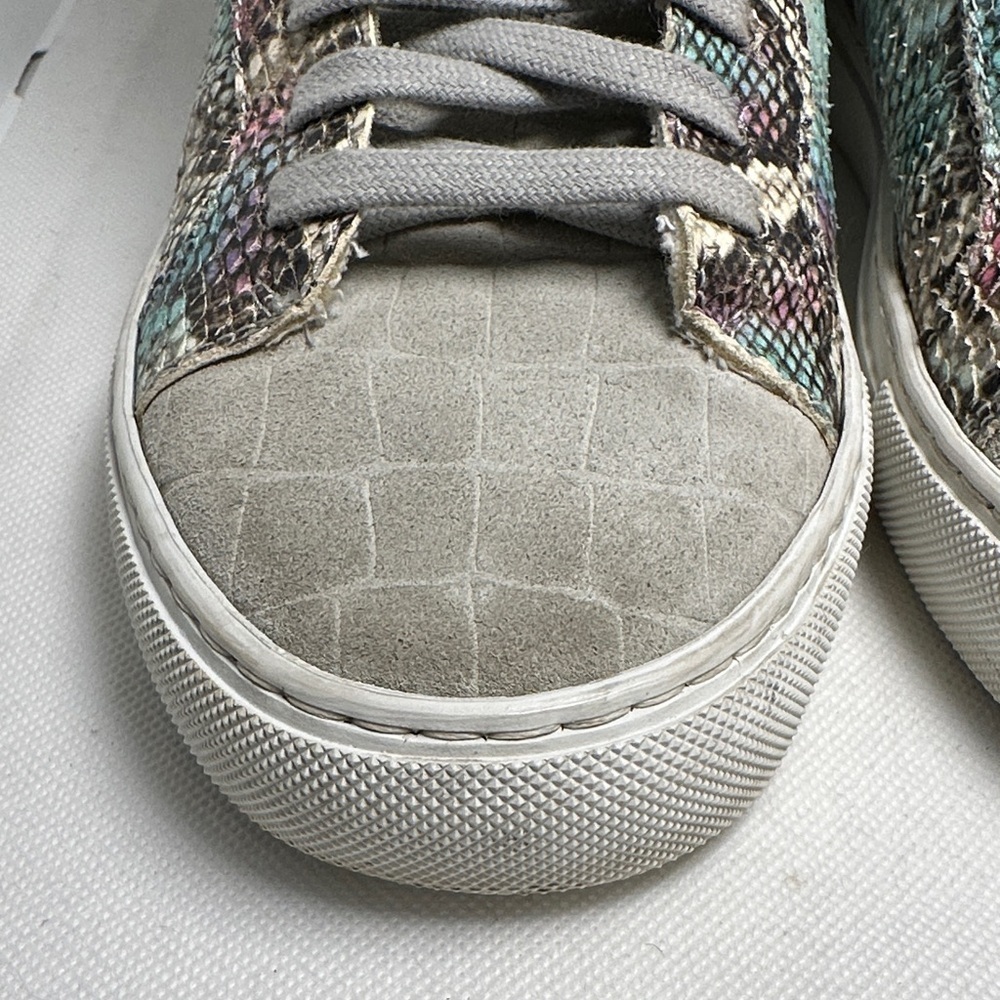 P448 Star Snakeskin Embossed & Grey Suede Hidden Heel High Top Sneaker Sz EU 38 - Picture 5 of 16